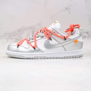 Nike Dunk Low Off-White Metallic Silver White Total Orange